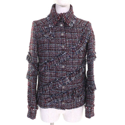 CHANEL P49469 Mohair-alpaca Blend Dallas Coco Mark Button Mixed Tweed Jacket