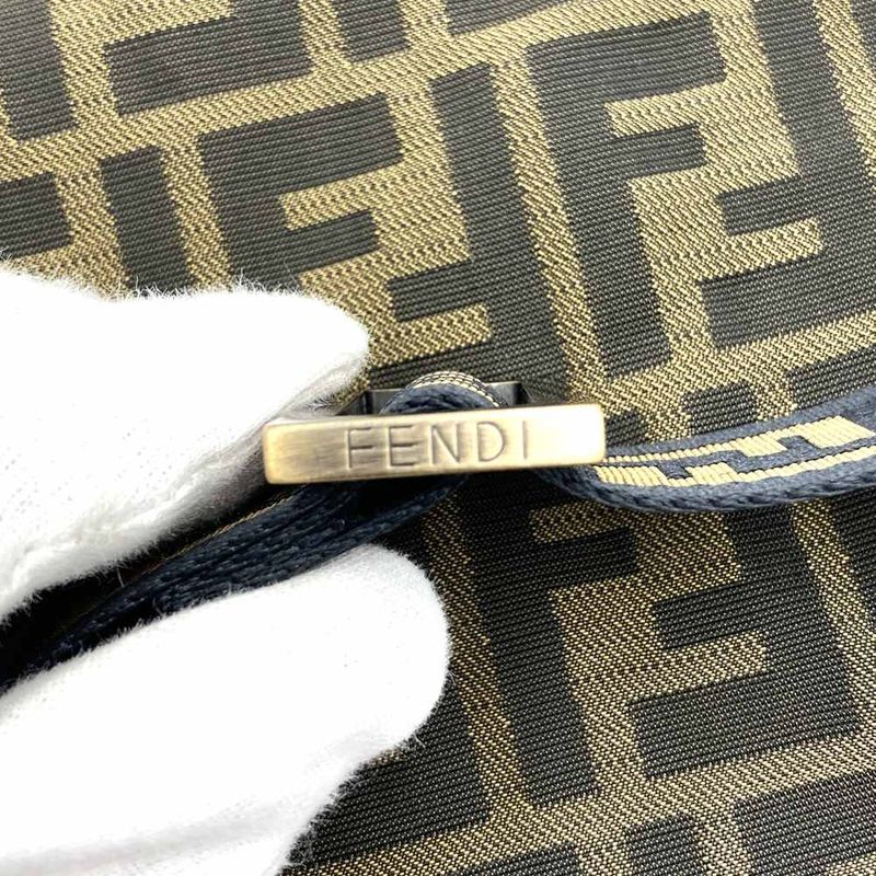 Fendi 2386 7va187 Waist Bag Shoulder Bag Body Bag Zucca Nylon Canvas Leather