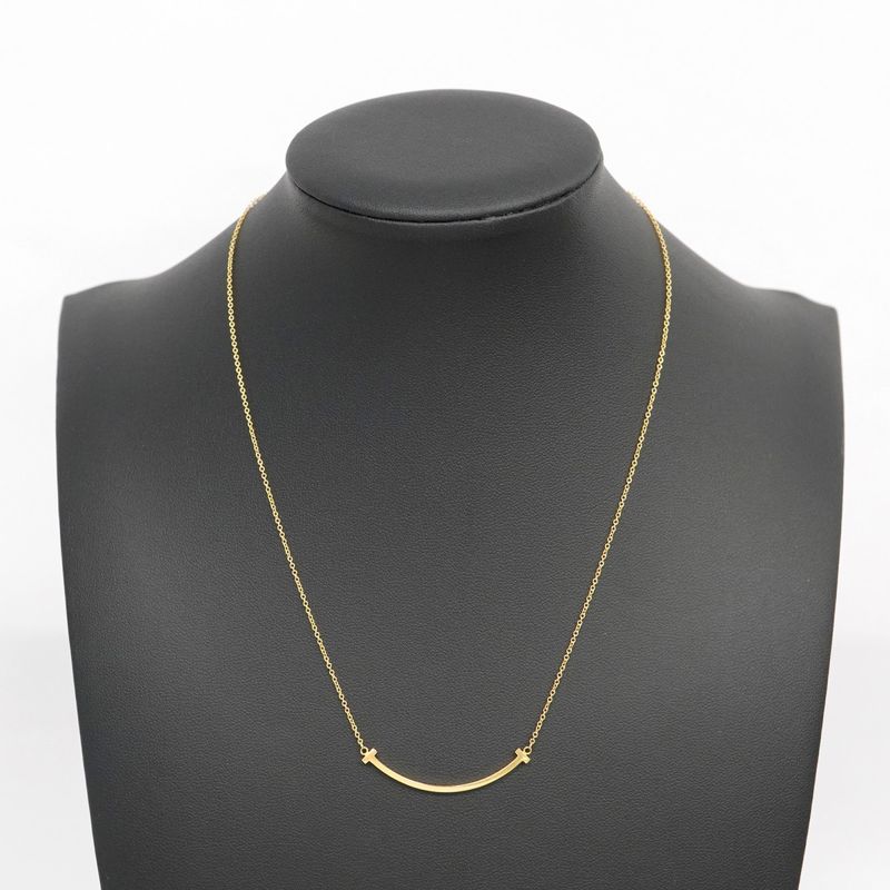 Tiffany & Co Necklace T-smile Small 18K Yellow Gold Yellow Gold Ladies