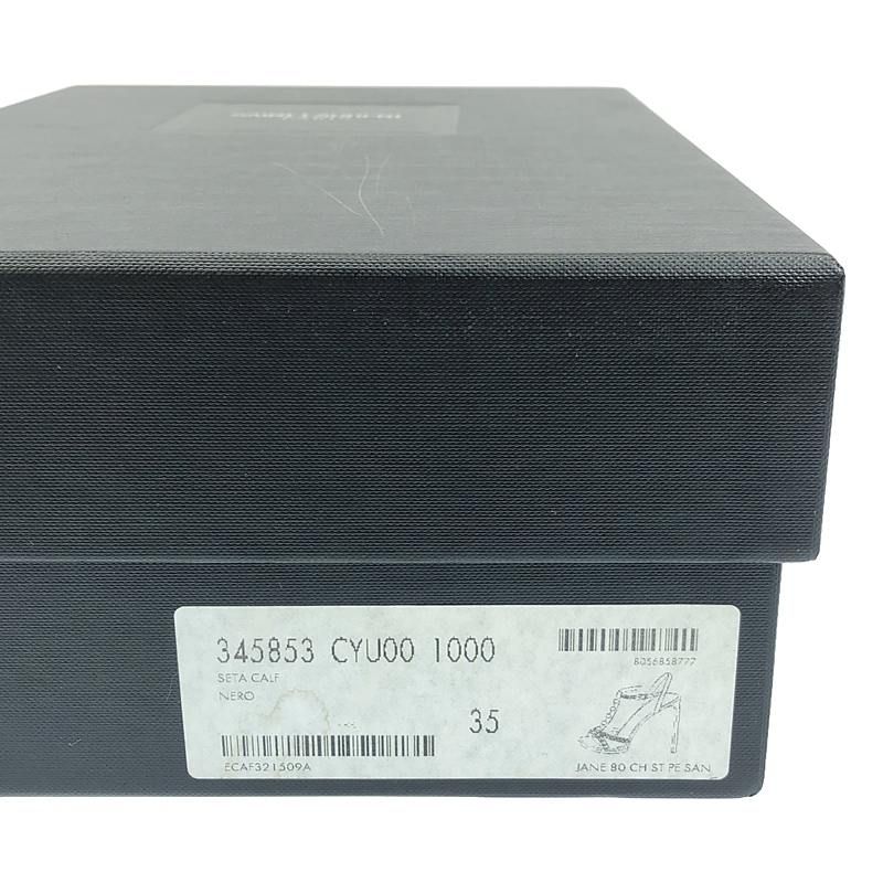 Saint Laurent Paris - Pearl Chain Strap High Heel Sandals - 35 - Black - Women's