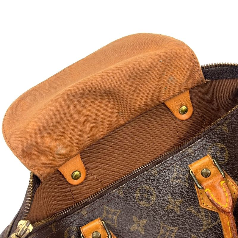 Louis Vuitton Speedy 30 Monogram Leather X PVC Brown Handbag Gold M41526