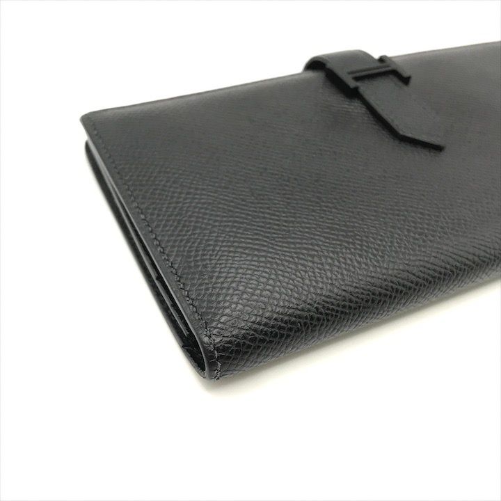 Hermes Bearn Souffle Veau Epsom Monochrome Bifold Wallet Black