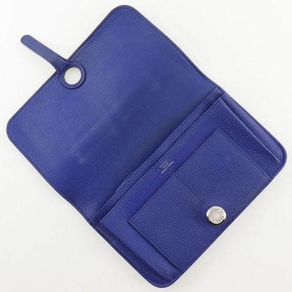 Hermes Dogon GM Togo Blue T Unisex Long Wallet