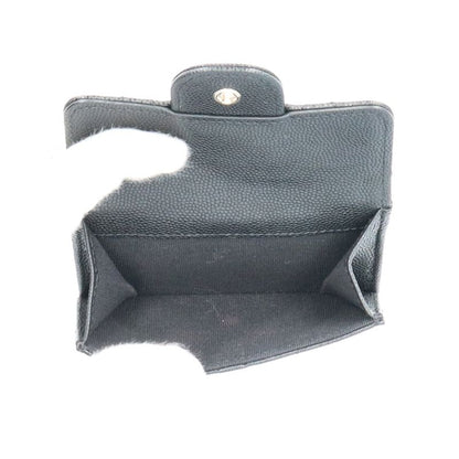Chanel Classic Small Flap Wallet Ap0230 Caviar Skin Women Black