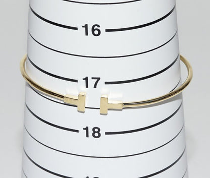 Tiffany & Co Bracelet Bangle 18K Yellow Gold T Narrow Wire Bracelet Extra Large