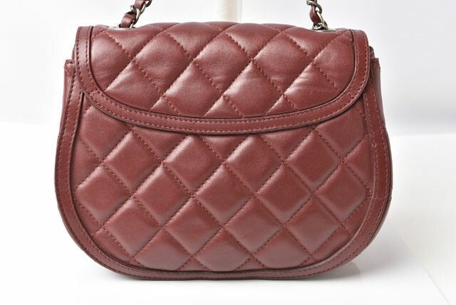 Chanel Chain Shoulder Bag Chanel Saddle Bag Lambskin Matelasse Quilted Bordeaux