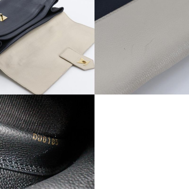 Louis Vuitton Lock Me MM M50191 Calf Black/beige Du0185 Ladies Tote Bag