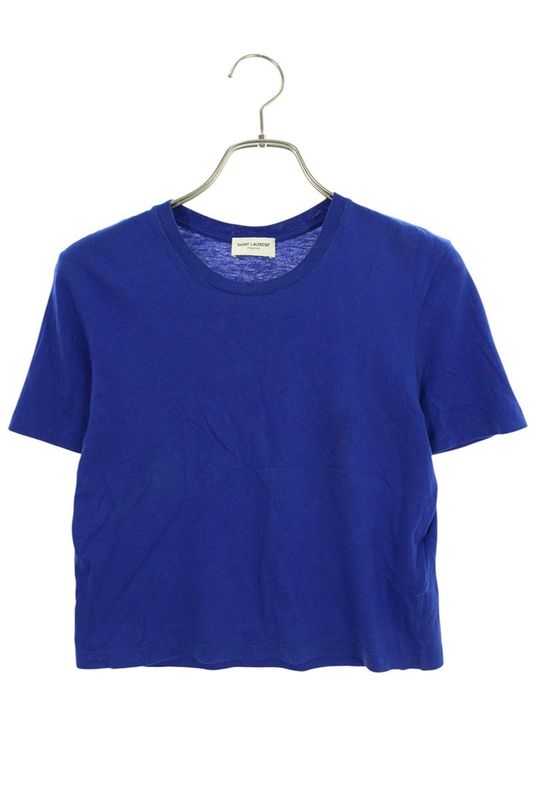 Saint Laurent Paris 693298 Y2zj2 Logo Embroidery Cropped T-shirt Women XS