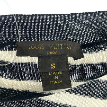 Louis Vuitton 15aw V-Neck Silk Striped Knit Sweater White Black S