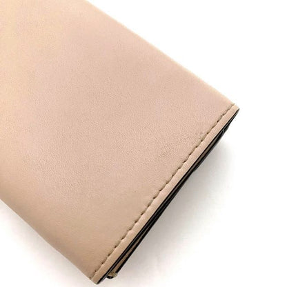 Fendi Trifold Wallet Pink Beige Gold Fize