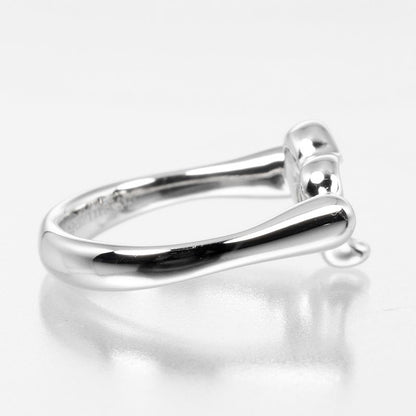 Tiffany & Co Open Heart Pt950platinum × Diamond #7 Ladies 5.58g Ring