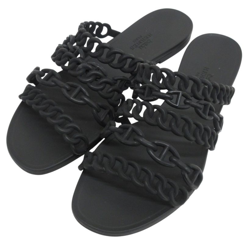 Good Hermes Chaine D'ancre Rivage Rubber Sandals 36 23cm (9.06in) Equivalent