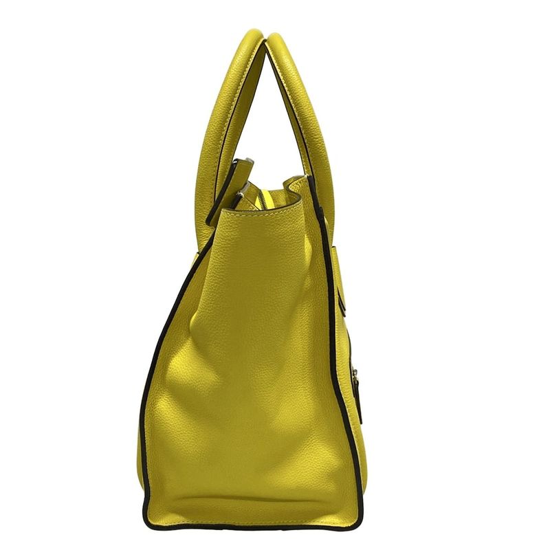 Celine Handbag Luggage Mini Shopper Yellow Leather