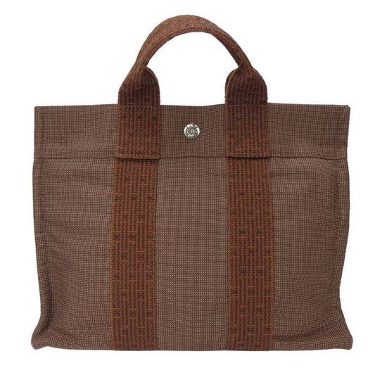 Hermes Handbag Tote PM Her Line Canvas Brown Old Hardware Casual Usual Women
