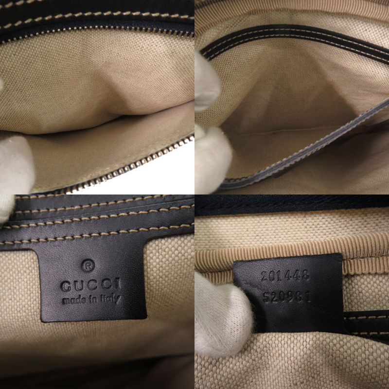 Gucci GG Supreme Canvas Navy Beige 201448 Shoulder Bag Navy Blue 0088 Gucci