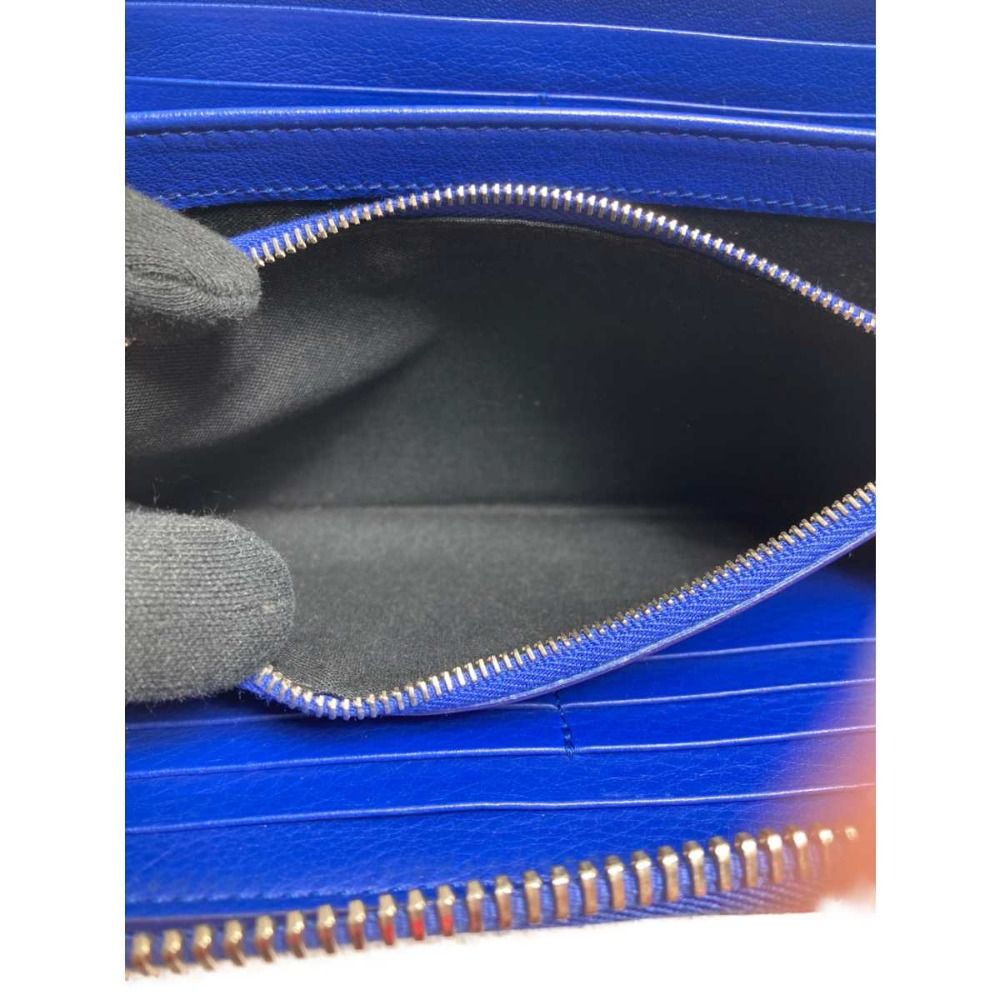 Balenciaga Round Zipper Wallet Blue