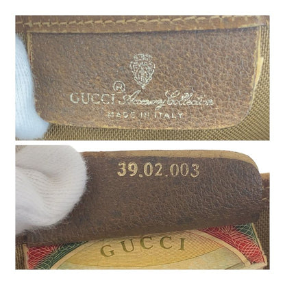 Gucci Old Gucci Sherry Line Beige Gold Hardware GG Plus/leather 3902003 Tote