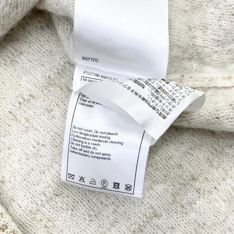 Chanel Knit Cardigan P75778k 10873 Nr135 23b White Gold 40 Size Chanel