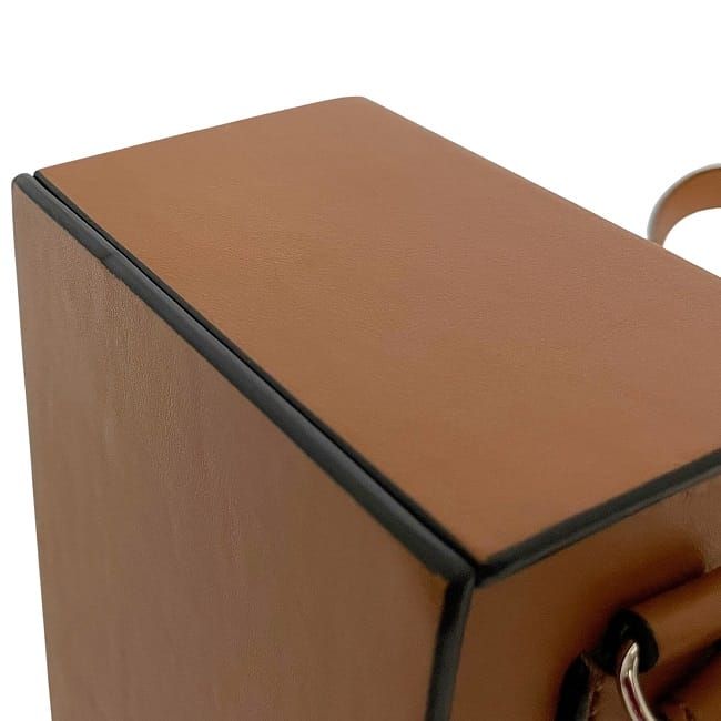 Fendi Shoulder Bag Box Bag Brown 7va519 Excellent Condition