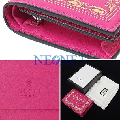 Gucci Guccy Sega Logo Leather Bifold Wallet Pink Box Bag