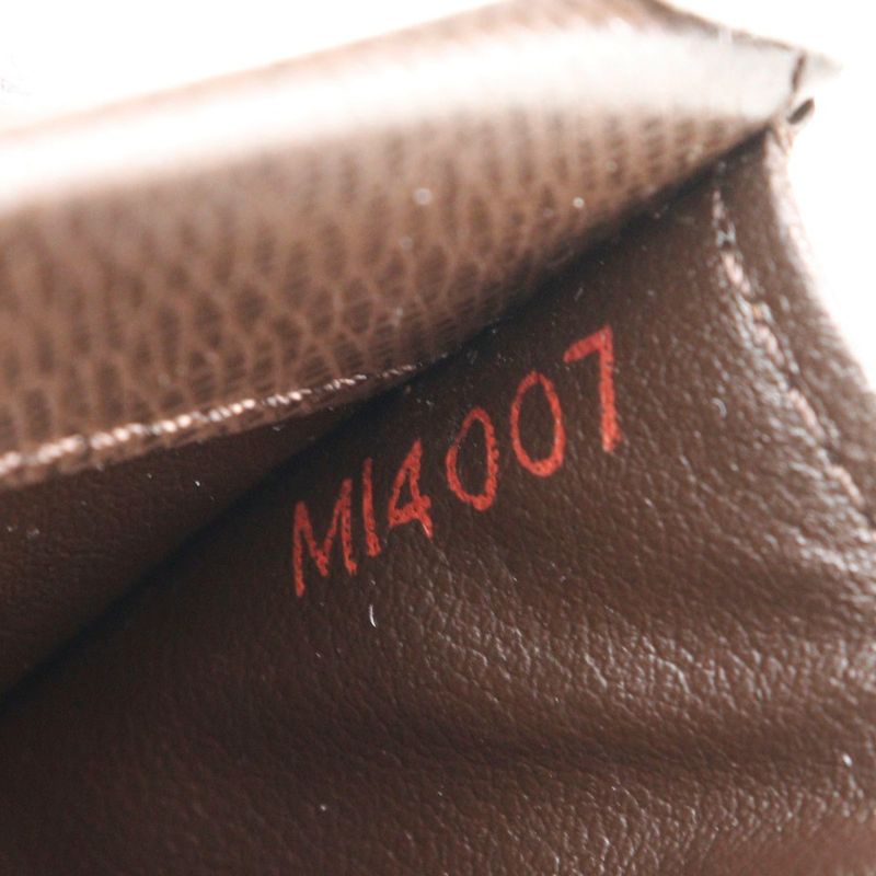 Louis Vuitton Porte Monepla N61930 Damier Canvas Brown Mi4007 Unisex Coin Case