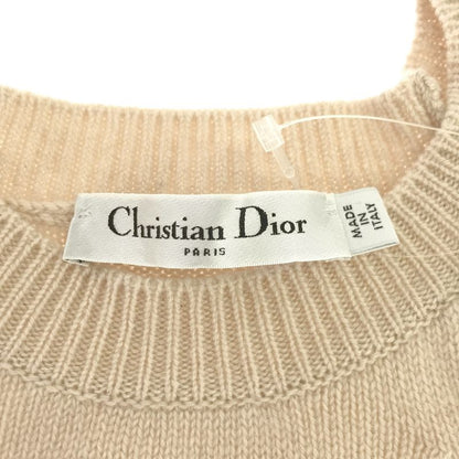 Christian Dior Short Sleeve Cashmere Knit Sweater 7c24594am550 Beige 36