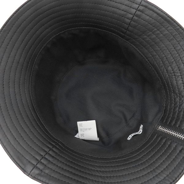 Loewe Hat Fisherman Hat Lambskin Leather Black #57 Silver Hardware Black Hat