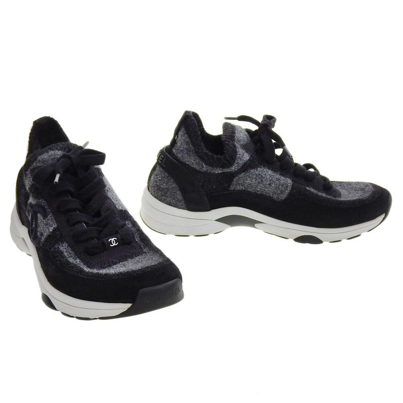 Super With Box Chanel 2023 Item G38750 Coco Mark Suede Socks Sneakers Shoes 38