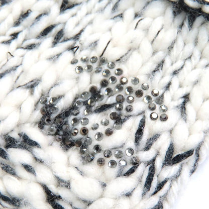 CHANEL P39194 Wool Cashmere Coco Rhinestone Knit Gloves Mittens