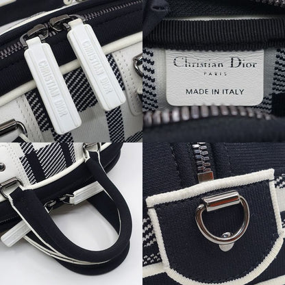 Dior Vive Small Bow Ring Bag Canvas Leather Black White Black Hardware