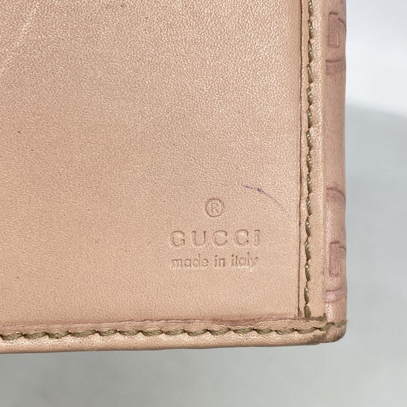 Guccissima 112715 Leather Pink Gold Hardware Women's Long Wallet