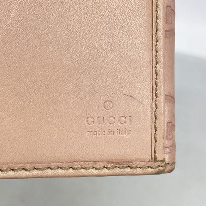 Guccissima 112715 Leather Pink Gold Hardware Women's Long Wallet