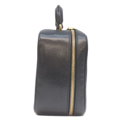 Chanel No 5 Black Caviar Skin Ghardware 2WAY Vanity Shoulder Bag Vanity Bag