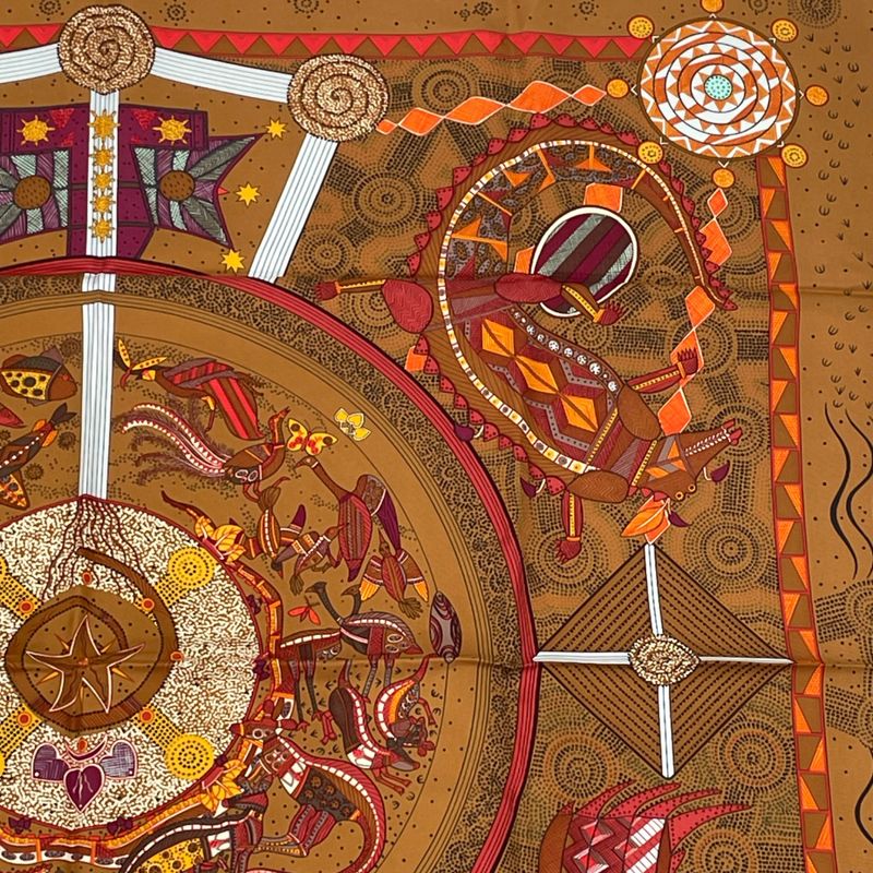 Hermes Silk Scarf Carre 90 REVE D'australie Australian Dream Blawan