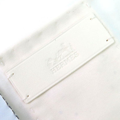 Hermes 100% Silk H Motif Perforated Lamb Leather Used Stole Shawl Ivory With