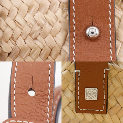 Loewe Basket Bag Small Bag Raffia X Leather Brown Women's Tote Bag