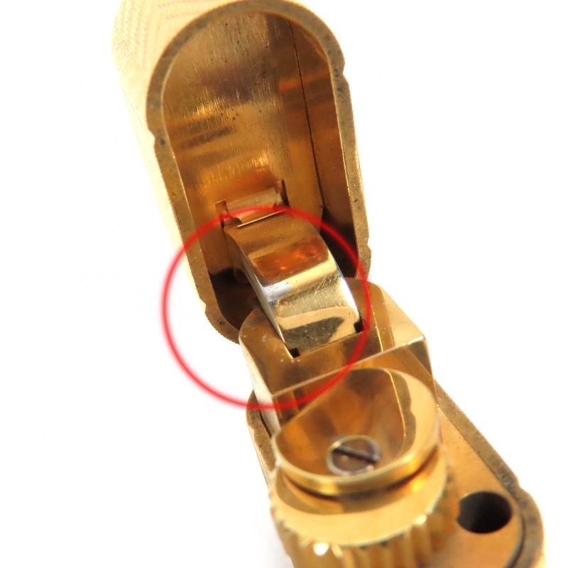 Cartier Oval Herringbone Pattern All-over Roller Type Gas Lighter Smoking Goods