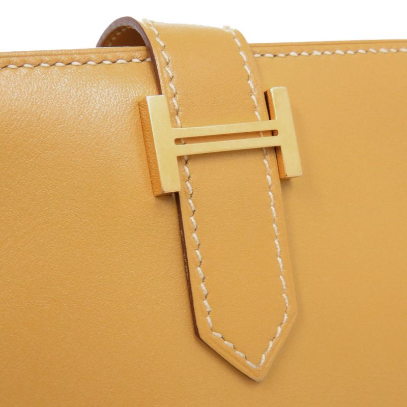 Hermes Bearn Souffle Vota Delacto Paille Gold Hardware Engraved A (2017) Long