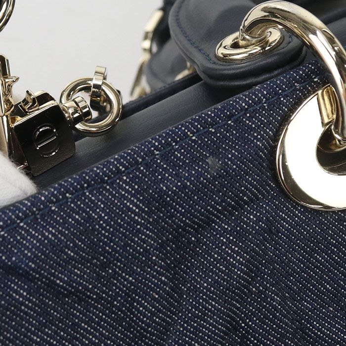DIOR Medium 2WAY Lady D-joy M0540 Handbag Denim Calf Womens
