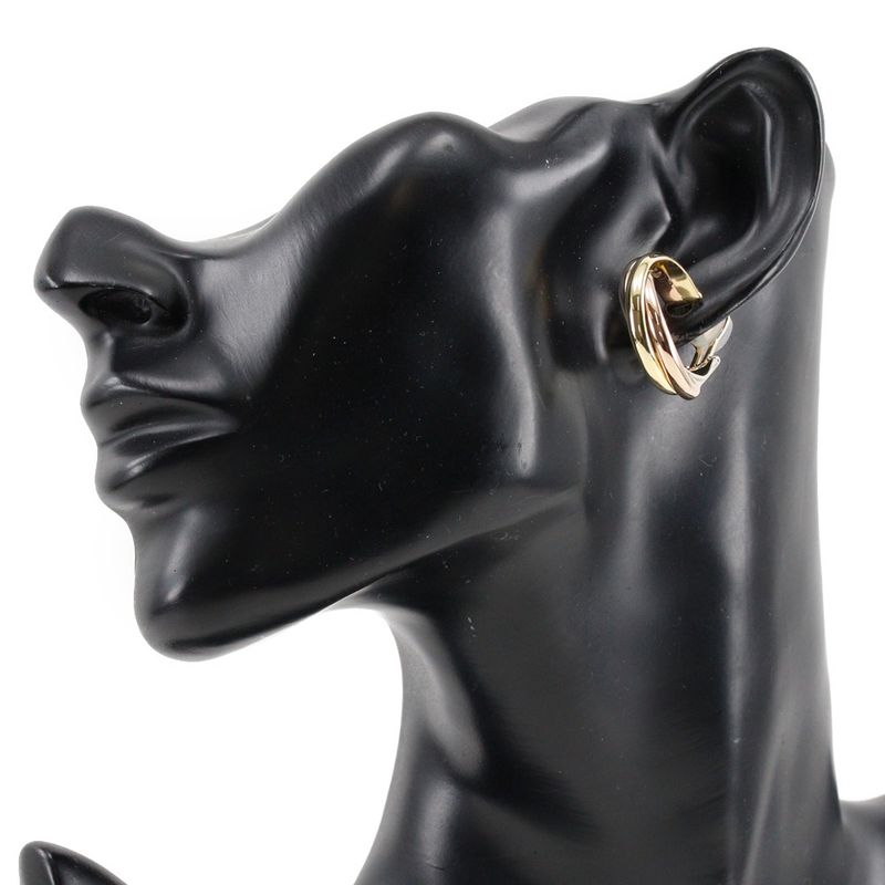 Cartier Trinity 3-color Loop 18K Gold (YG X PG X WG) Ladies 20.1g Earrings