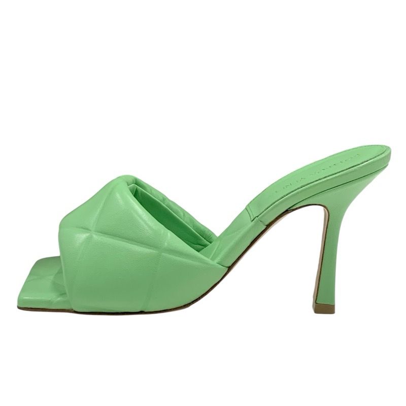 Bottega Veneta Lido Sandals Shoes Leather Light Green Mules Intrecciato