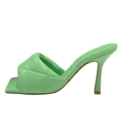 Bottega Veneta Lido Sandals Shoes Leather Light Green Mules Intrecciato