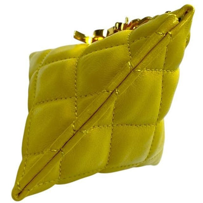 Saint Laurent Berline Coin Case Coin Purse Small Pouch Triangle Quilted Leather