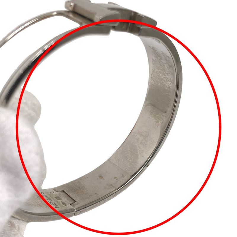 Hermes Bracelet Click Clack Bangle Hermes White And Silver