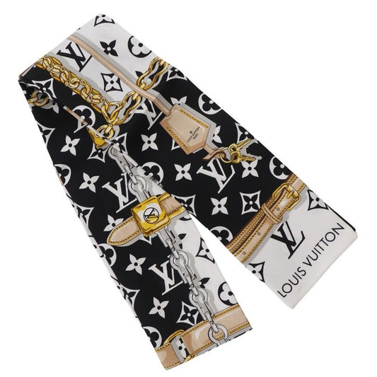 Louis Vuitton Bandeau Monogram Confidential M78656 Silk White Women's Scarf
