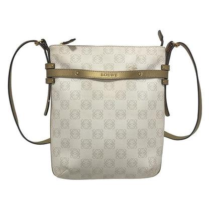 Loewe Shoulder Bag Pockets White×light Gray×gold Leather