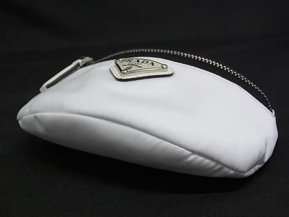 Prada 1tt095 Nylon Wrist Pouch Multi-case Small Bag Men Women White