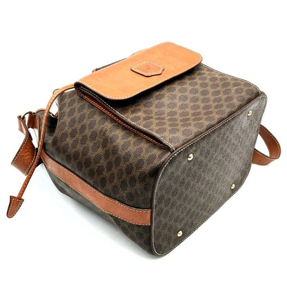 Celine DM95 Shoulder Bag Drawstring Shape Macadam PVC Leather Brown Women