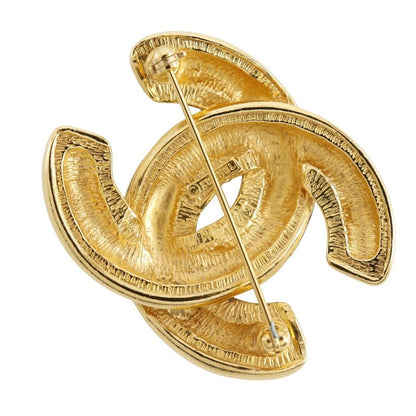 Chanel Coco Mark Matelasse Vintage Gold Plated Ladies 17.7g Brooch