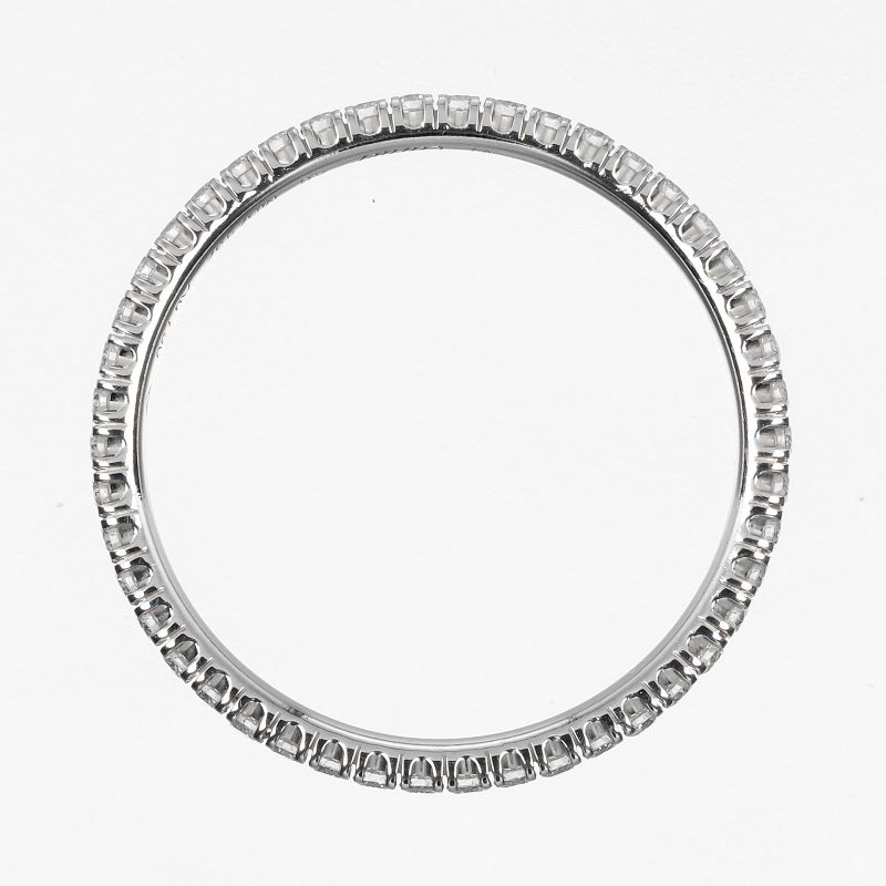 Cartier Etancel Full Eternity 18kwhite Gold With Diamonds #7.5 Ladies 1.1g Ring